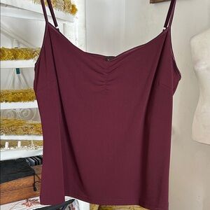 Tribal Burgundy Ruched V-Neck Camisole